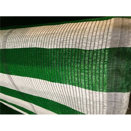 Malla de Ocultacion Bicolor - Metro lineal Verde y Blanco